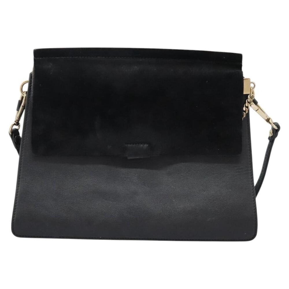 Chloe Suede Leather Fay Shoulder Bag Black